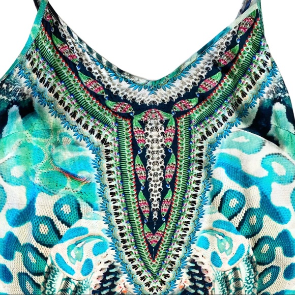 Shahida Parides ❤︎ Hi Low Silk Cami Dress ❤︎ Aqua Python Print ❤︎ Trendy Chic ❤︎ - Picture 8 of 15